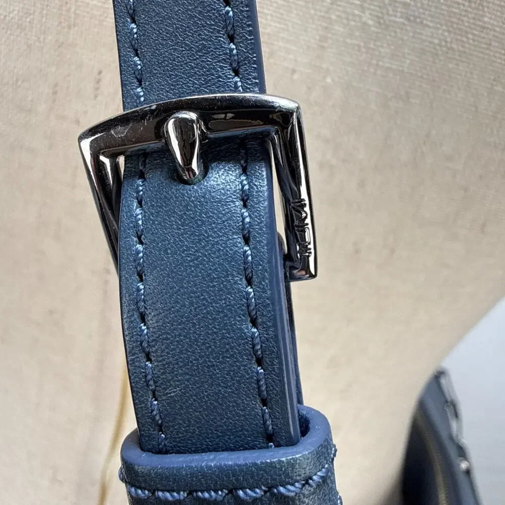 Tumi Sinclair Elaine Commuter‎ Brief Tote Bag Cornflower Blue Leather Crossbody